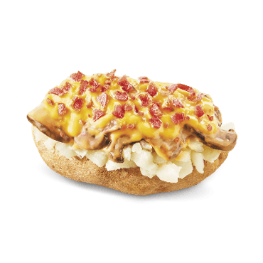 Bacon Portabella Mushroom Melt Baked Potato